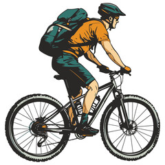 Naklejka premium cyclist riding a bicycle