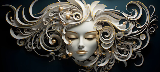 quilling paper mask onion, ai generative