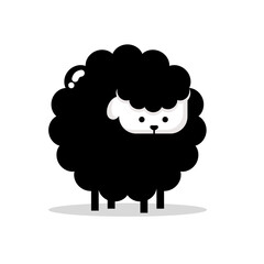 Cute character of a sheep with a unique shape.