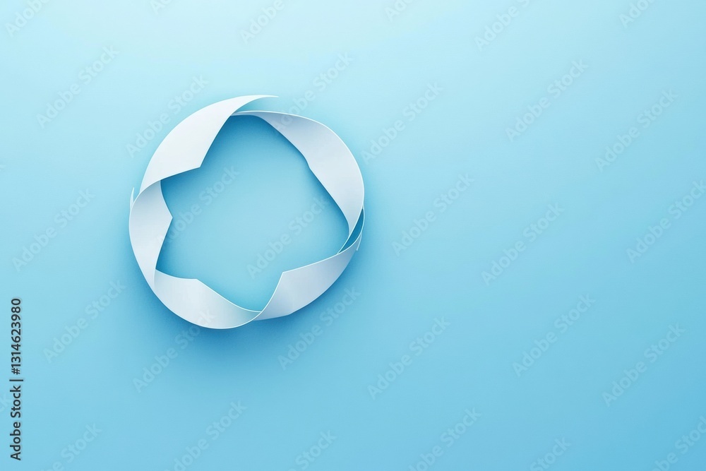 Poster circular recycling loop against a minimalist background emphasizes sustainable consumption and envir