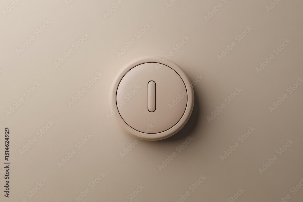 Poster Minimalist power button icon designed for accessibility with ample text space on a neutral background in balanced proportions
