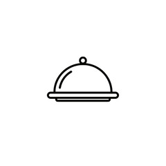 Fototapeta premium Minimalist cloche icon with simple line art on transparent background