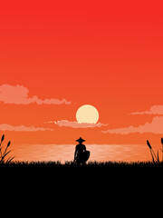 silhouette of a knight