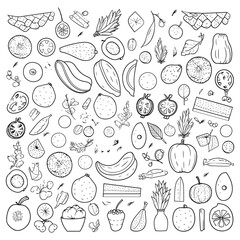 set of food background pattern illustration