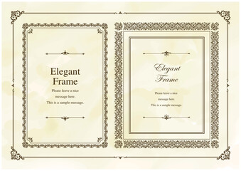 高級感のあるエレガンスなフレームセット、飾り罫、装飾デザイン、上品なあしらい
