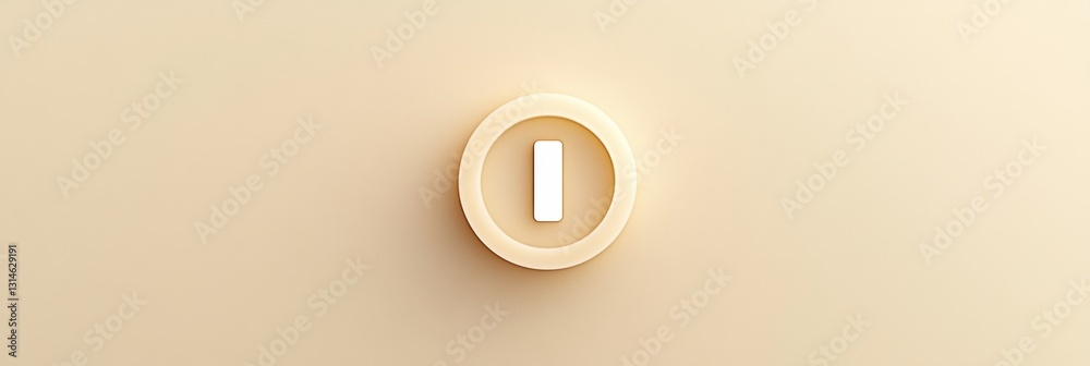 Poster Centered minimalist power button icon on a neutral background representing accessibility and design principles of balance and proportion