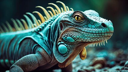 Fototapeta premium Close-up view of a land iguana