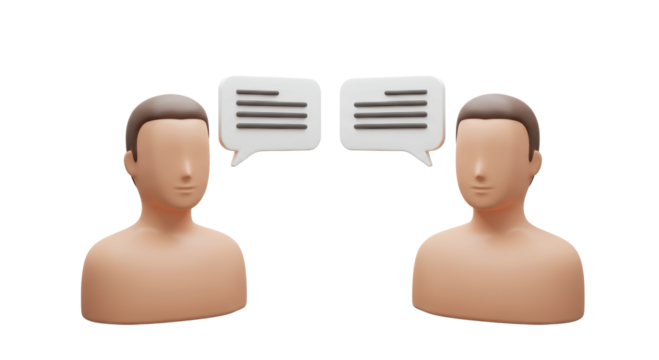 Isolated Two Men Having A Conversation