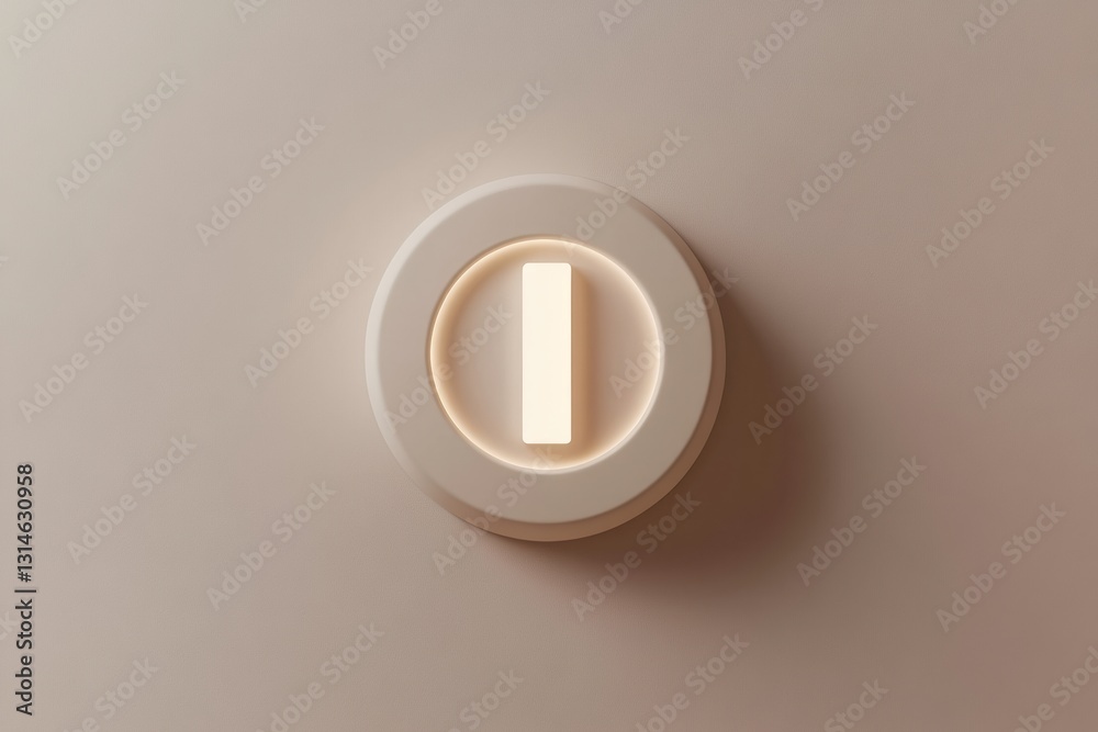 Aufkleber Large minimalist power button icon centered on a neutral background with text space
