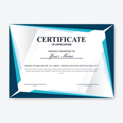Abstract Teal Certificate Design Template