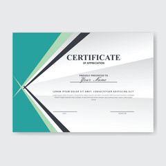 Abstract Teal Certificate Design, White Background, Printable
