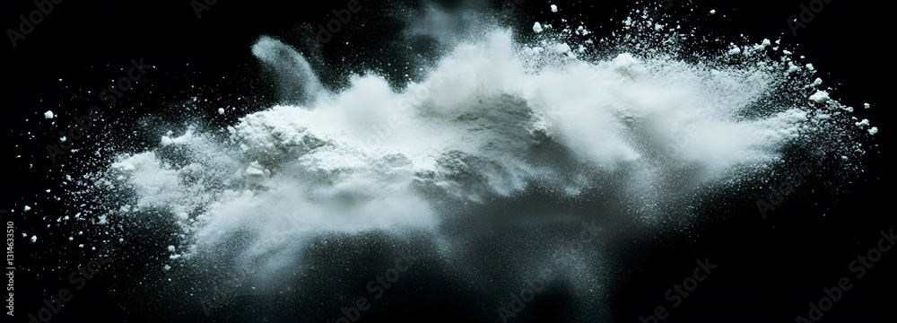 Canvas Prints a soft, cloud-like explosion of finely milled setting powder in mid-air on an isolate background