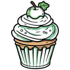 vector illustration of a cupcake