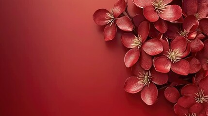 Red flowers, elegant background, celebration, greeting card design