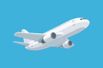 airplane, on the blue background