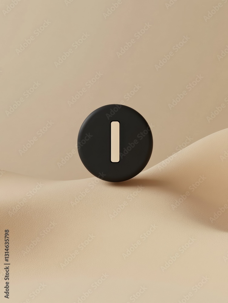 Aufkleber Minimalist power button symbol on neutral background representing accessibility and simplicity in design aesthetics