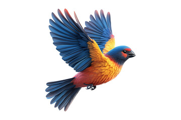 Fototapeta premium 3D illustration of a colorful bird with dark Isolated on White and Transparent Background PNG Image.