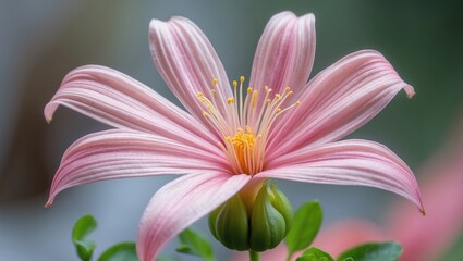 Naklejka premium Chilean climbing gazania (Mutisia ilicifolia) flower.