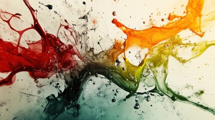 Conceptual ink splash dynamically frozen in time, surreal abstract composition