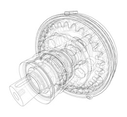 Wave Reducer. Vector illustration, 3d render
