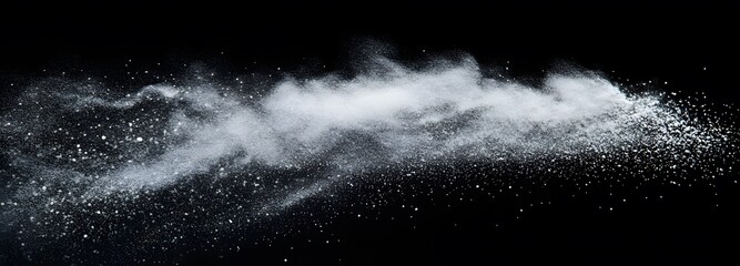 A tiny puff of transparent setting powder swirling in the air on an isolate background