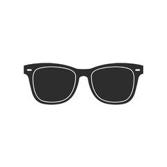 Minimalist black sunglasses icon on transparent background, stylish simplicity