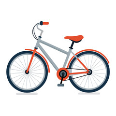 Obraz premium A Classic Gray and Orange Bicycle Illustration Perfect for Summer Rides and Outdoor Activities