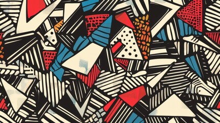 Obraz premium Unique Seamless Geometric Pattern Embodying Hipster Memphis Aesthetic