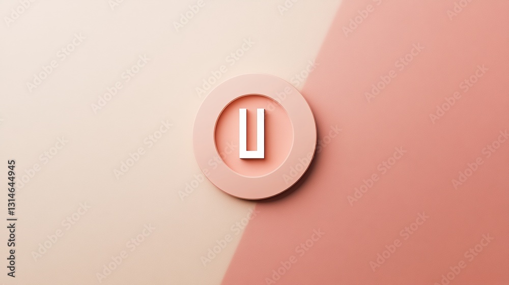Aufkleber Minimalist power button icon represents accessibility on a neutral background with space for text emphasizing design principles