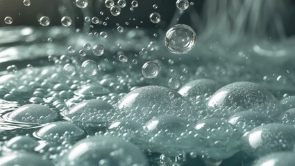 Bubbles in heated water.