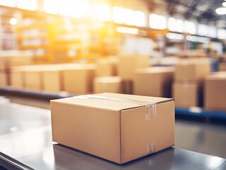 Warehouse operations efficient package handling industrial location photography bright environment close-up view logistics concept