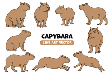 Capybara Outline - Capybara Outline Drawing Vector