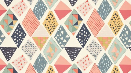 Obraz premium Unique Seamless Geometric Pattern Embodying Hipster Memphis Aesthetic
