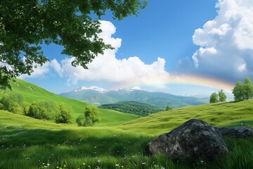 mountain landscape with blue sky