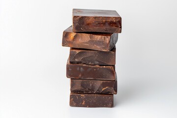 chocolate pieces on white