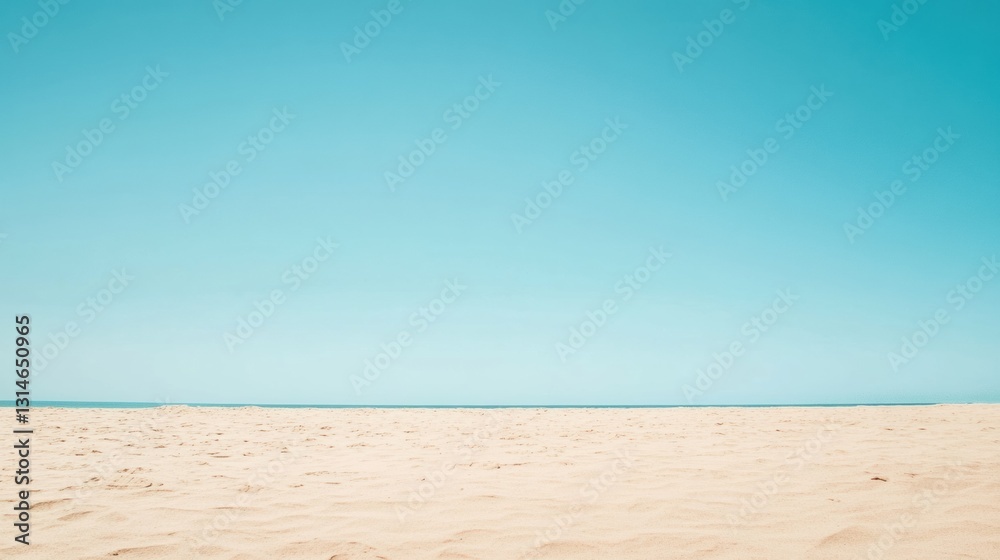 Poster spacious beach view with soft sand dunes and clear blue sky ideal for relaxation and enjoyment