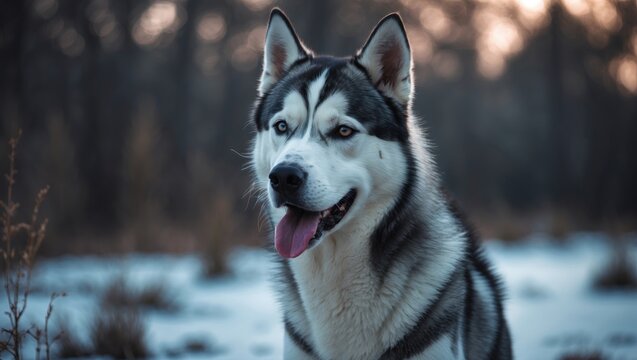 Husky dog in an outdoor setting - Powered by Adobe