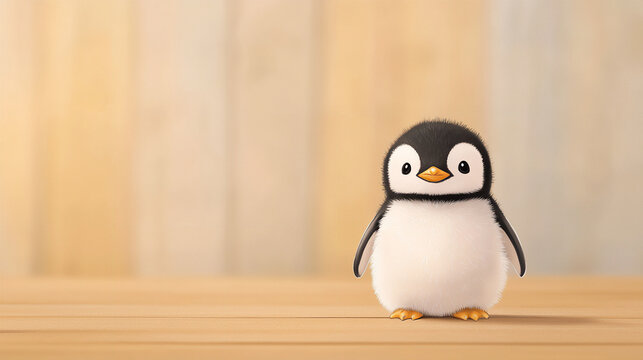 natural light P Cute baby penguin with a fluf