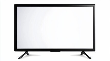 Blank Widescreen Television on White Background