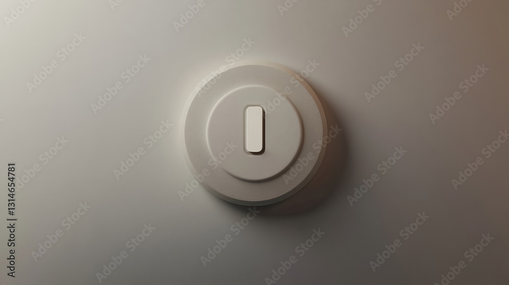 Poster Minimalist power button icon with neutral background to convey accessibility and simplicity in design with ample text space at the bottom