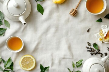 Aromatic Tea Time with Lemon and Honey