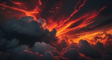 Black dark red orange yellow patterned background. Night sky fire explosion burst flame blaze smoke burning light glow hot. Horror hell evil scary ominous spooky creepy. Design.