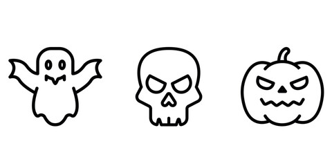 halloween outline or line icon design bundle.