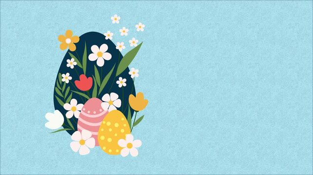 Happy Easter animation. Happy Easter background with negative space area
