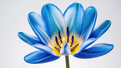 Obraz premium Blue tulip. Flower on a white isolated background with a clipping path. For design purposes. Close-up. Nature.
