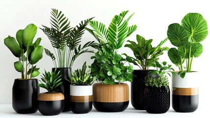 Fototapeta premium Elegant collection of indoor potted plants.