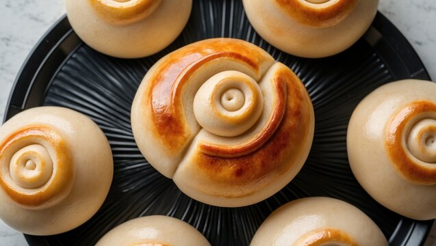 Belyash on the dish. Isolated