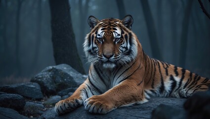 Fototapeta premium The Siberian tiger is the largest feline in the world.