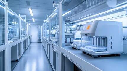 Obraz premium Modern Laboratory Interior with High-Tech Equipment and Clean Design