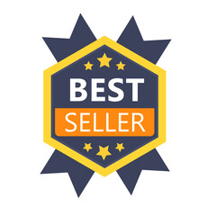 Best Seller Ribbon Badge sign design